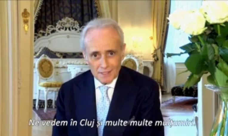 Celebrul tenor Jose Carreras, ce va concerta pentru prima oara la Cluj pe 29 Noiembrie 2015, le-a transmis un mesaj video fanilor sai clujeni!