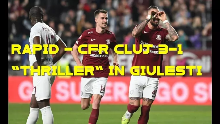 Rapid - CFR Cluj 3-1. Ardelenii, care au avut doua bare, bifeaza trei esecuri la rand