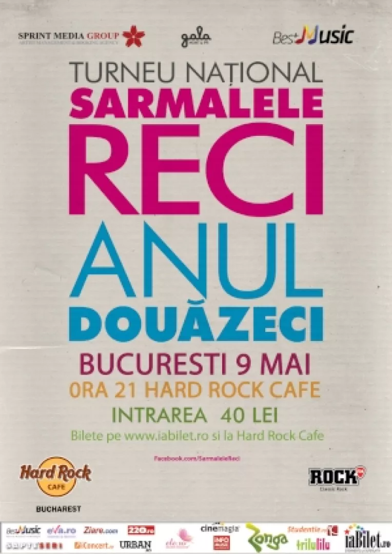 Sarmalele Reci – Anul douazeci, concert aniversar la Hard Rock Cafe

