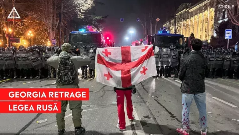 Victorie pentru protestatarii din Georgia. Guvernul retrage legea rusa